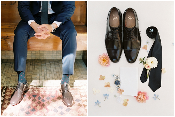groom getting ready for his wedding day photographed by fine art film photographers