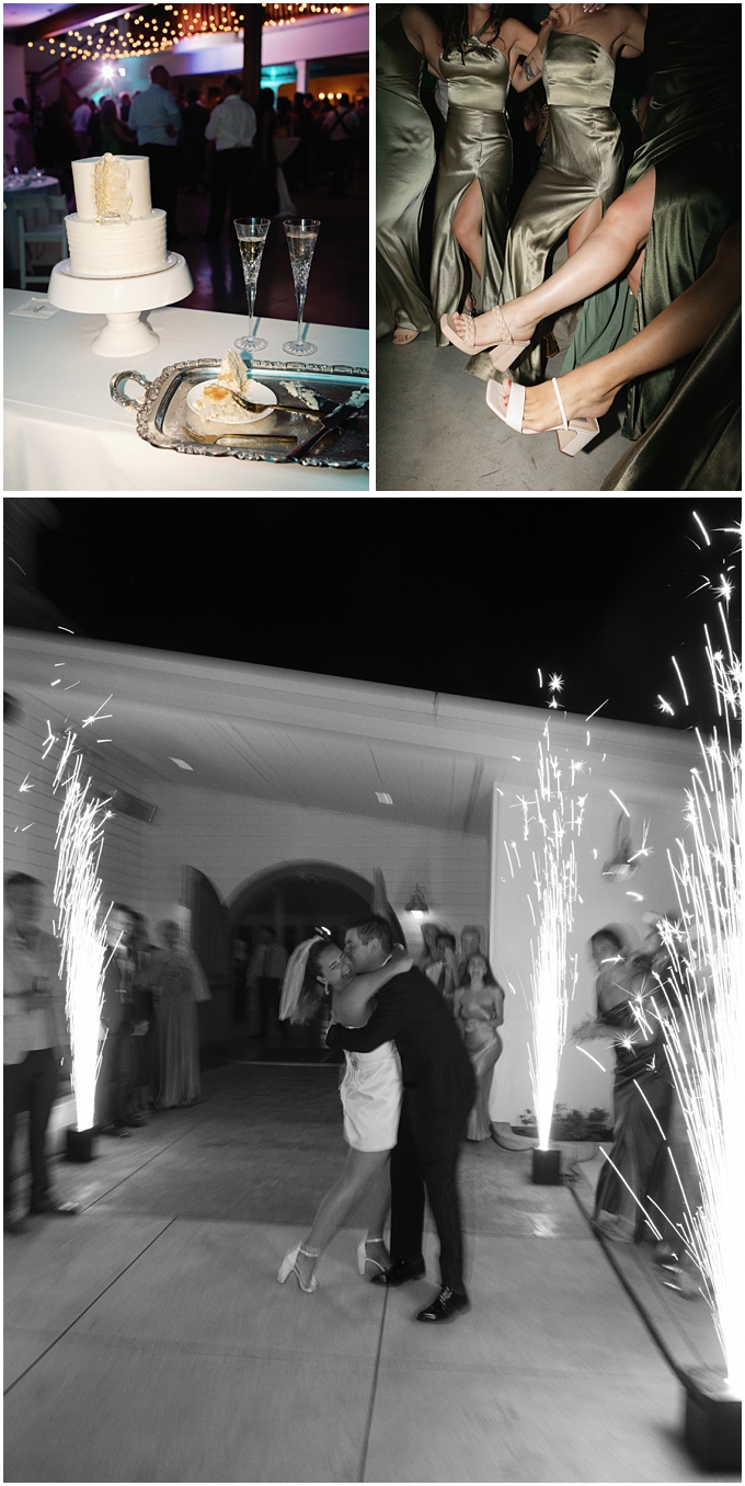 documentary wedding photography of fun reception moments including dance floor and iconic cold sparkler send off